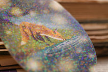 Lade das Bild in den Galerie-Viewer, Vinyl Sticker - Fuchs am Wasser - Handgemalte Illustration - Glitzer Aufkleber
