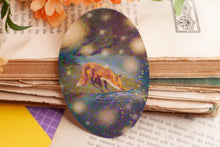 Lade das Bild in den Galerie-Viewer, Vinyl Sticker - Fuchs am Wasser - Handgemalte Illustration - Glitzer Aufkleber
