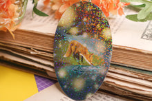 Lade das Bild in den Galerie-Viewer, Vinyl Sticker - Fuchs am Wasser - Handgemalte Illustration - Glitzer Aufkleber