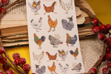 Lade das Bild in den Galerie-Viewer, Stickerbogen - Weihnachtshühner - Hühner Weihnachten - Aufkleber Geschenke - Bullet Journal - Eigene Illustrationen