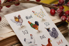 Lade das Bild in den Galerie-Viewer, Postkarte - Hühner Weihnachten - Weihnachtshühner - Weihnachtskarte mit Huhn - Eigene Illustration