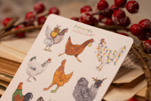Lade das Bild in den Galerie-Viewer, Stickerbogen - Weihnachtshühner - Hühner Weihnachten - Aufkleber Geschenke - Bullet Journal - Eigene Illustrationen
