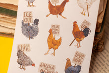 Lade das Bild in den Galerie-Viewer, Stickerbogen - Protestierende Hühner - Hühner mit Demo Schild - Gegen Rechts - Aufkleber Geschenke - Bullet Journal - Eigene Illustrationen