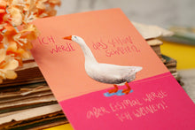 Lade das Bild in den Galerie-Viewer, Postkarte - Gans mit Spruch - Weinen, Bestärken, Mut machen - Eigene Illustration - Handgemalt - Kleinigkeit für die beste Freundin