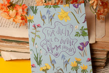 Lade das Bild in den Galerie-Viewer, Postkarte - Für dich soll es bunte Blumen regnen - Wildblumen - Frühblüher - Geburtstagskarte, Glückwünsche - Eigene Illustration