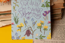 Lade das Bild in den Galerie-Viewer, Postkarte - Für dich soll es bunte Blumen regnen - Wildblumen - Frühblüher - Geburtstagskarte, Glückwünsche - Eigene Illustration