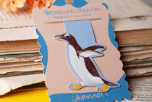 Lade das Bild in den Galerie-Viewer, Magnetisches Lesezeichen - Pinguin - Eselspinguin - Glitzer - Geschenkidee - Eigene Illustrationen