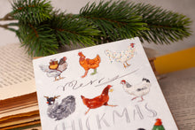 Lade das Bild in den Galerie-Viewer, Klappkarte - Merry Chickmas - Weihnachtskarte mit Hühnern - lustiger Karte - Eigene Illustration