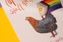 Lade das Bild in den Galerie-Viewer, Microfasertuch - Pride Huhn - Menschenrechte statt rechte Menschen - LGBTQIA+ - für Brillen, Handys, Objektive - Eigene Illustration