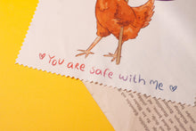 Lade das Bild in den Galerie-Viewer, Microfasertuch - Pride Huhn - Different and thats beautiful - LGBTQIA+ - für Brillen, Handys, Objektive - Eigene Illustration