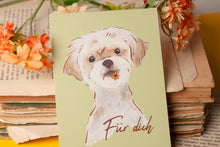 Lade das Bild in den Galerie-Viewer, Postkarte - Hund "Für dich" - Gemalte Karte mit niedlichem Hund - Dankeskarte, Geburtstagskarte - Eigene Illustration
