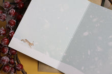 Lade das Bild in den Galerie-Viewer, Klappkarte - Hello Winter - Schneemann mit Häschen