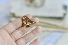Lade das Bild in den Galerie-Viewer, Emaille Pin - Rotkehlchen mit Schal - Geschenk für Vogelfreunde - Adventskalender befüllen
