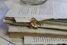 Lade das Bild in den Galerie-Viewer, Emaille Pin - Rotkehlchen mit Schal - Geschenk für Vogelfreunde - Adventskalender befüllen
