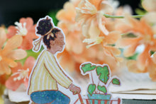 Lade das Bild in den Galerie-Viewer, Vinyl Sticker mit Holographischem Effekt - Frau auf Fahrrad - BIPoC - Hollandrad - Pflanzen

