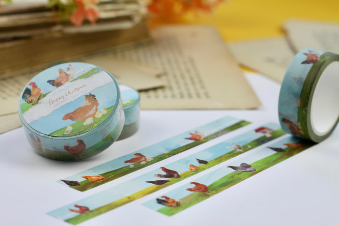 Washi Tape - Glückliche Hühner - Eigene Illustrationen