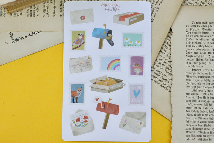 Stickerbogen - Happy Mail - Briefe schreiben - Bullet Journal