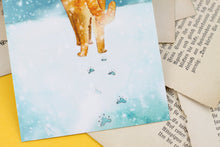 Lade das Bild in den Galerie-Viewer, Postkarte - Katze im Schnee - Rote Katze - Aquarell Illustration
