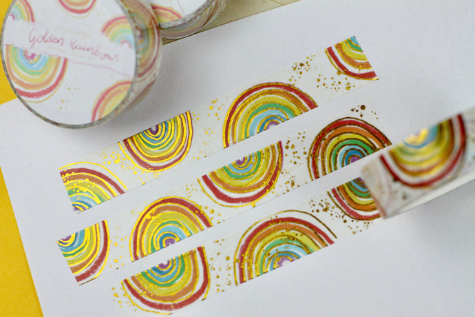 Washi Tape - Regenbögen - Pride - Gold Foil