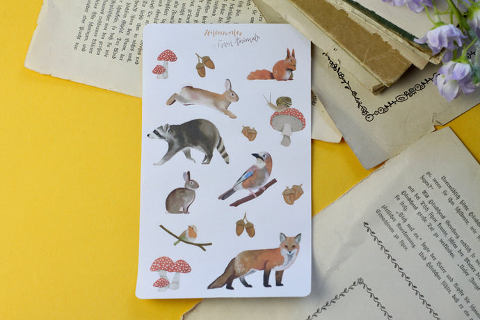 Stickerbogen - Forest Animals - Waldtiere - Bullet Journal