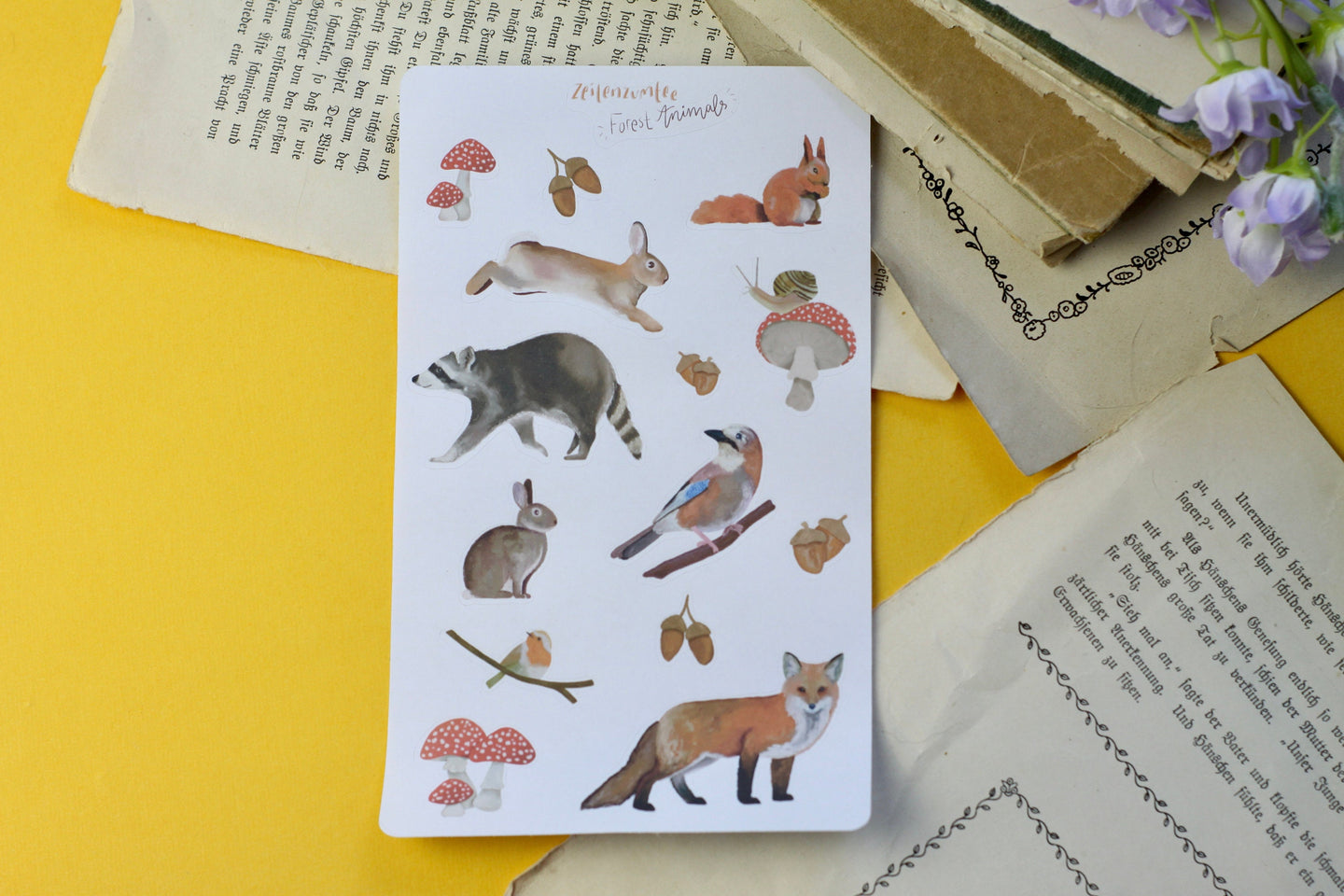 Stickerbogen - Forest Animals - Waldtiere - Bullet Journal