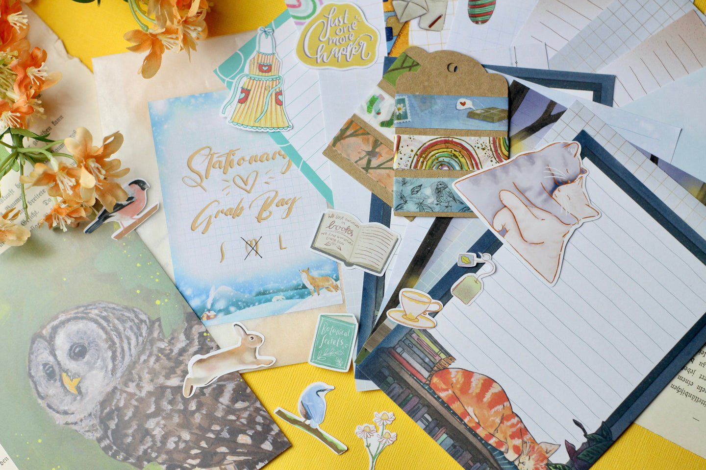 Wundertüte - Mystery Bag - Stationary Grab Bag - Überraschungstüte mit Notizzetteln, Washi Samples, Stickern und mehr - Geschenkidee