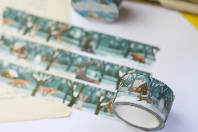 Washi Tape - Winter Forest - 10mx25mm - Eigene Illustrationen