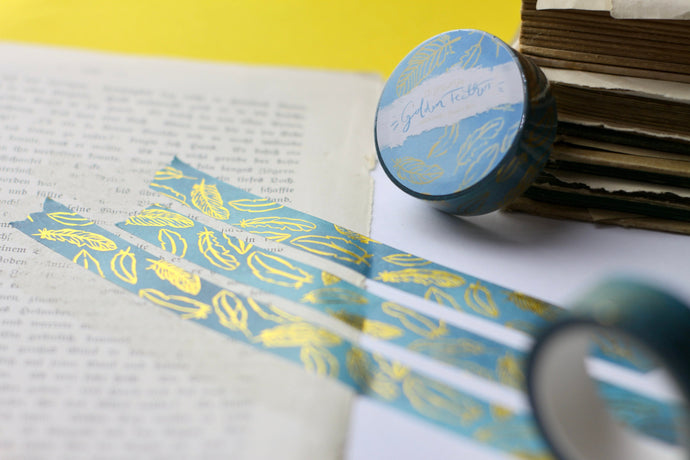 Washi Tape - Goldene Federn - Gold Foil