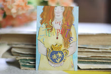 Lade das Bild in den Galerie-Viewer, Emaille Pin - cat in a teapot - Orange/Blau
