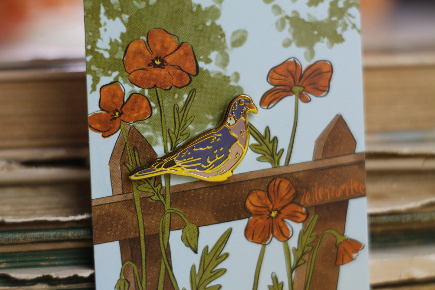 Emaille Pin - Minipin - Taube - Ringeltaube - Little Birdies Collection