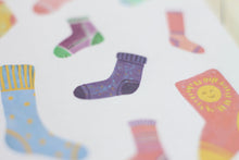 Lade das Bild in den Galerie-Viewer, Stickerbogen - Colorful Socks - Niedliche Illustrationen Socken - Bullet Journal - Eigene Illustrationen

