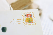 Lade das Bild in den Galerie-Viewer, Postkarte - Pflanzenmädchen - Frau mit Pilea - Let the good thoughts grow - Eigene Illustration
