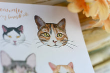 Lade das Bild in den Galerie-Viewer, Stickerbogen - Meine liebsten Katzen - Katzenkopf illustrationen - Bullet Journal - Eigene Illustrationen
