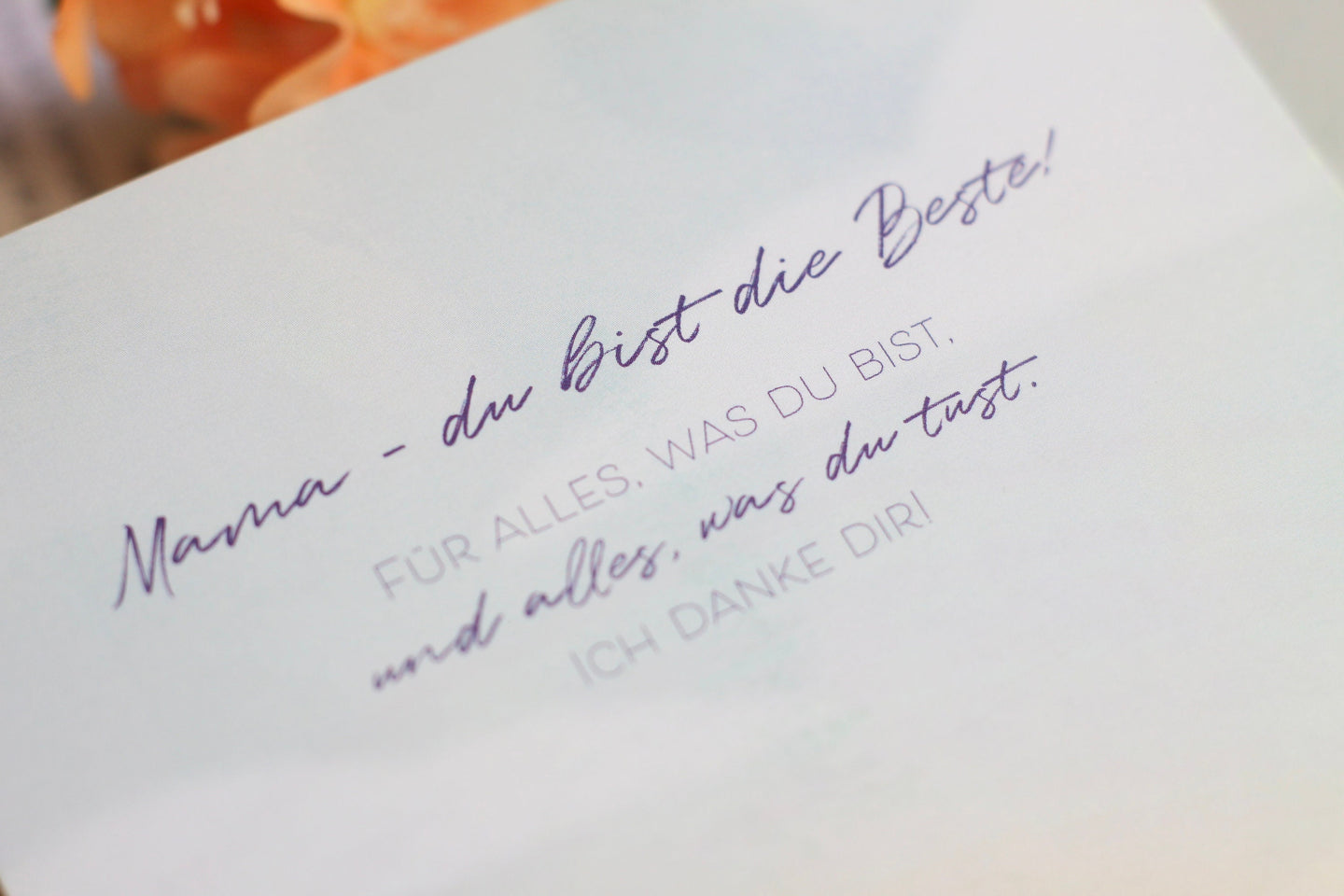Postkarte - Muttertag - Du bist die Beste - Deutsch und Englisch - Handgemalte Illustration