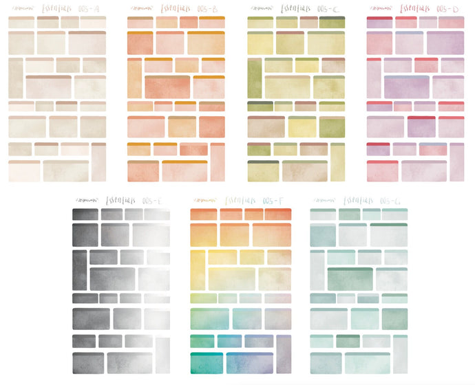 Stickerbogen - Essentials 005 - Leere Boxen zum eintragen - Verschiedene Farben - Bullet Journal, Planer - Eigene Illustrationen