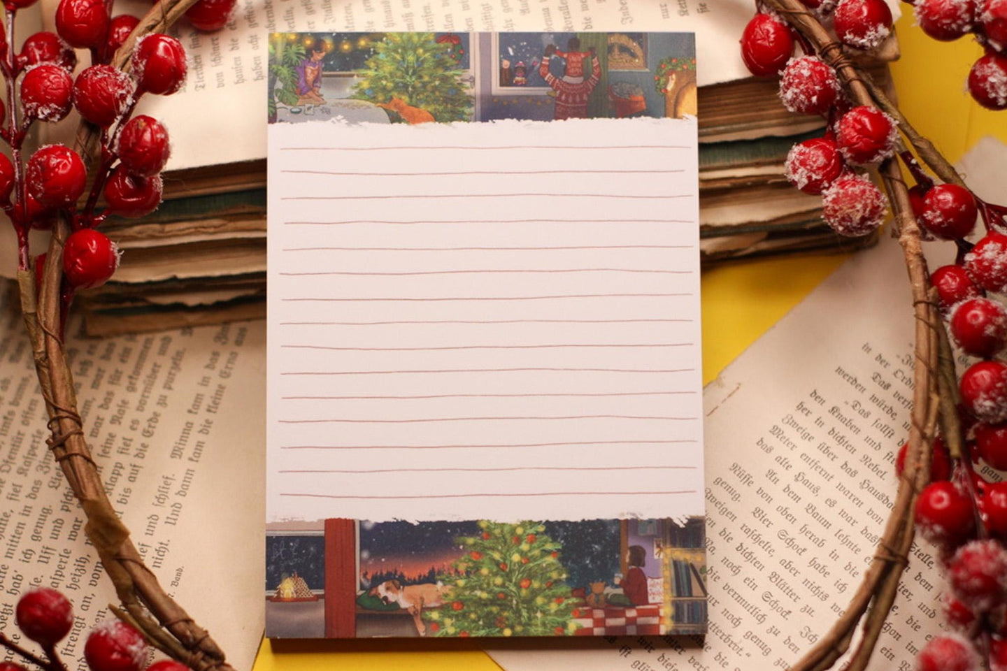 Notizblock - Gemütliche Weihnachten - Cozy Christmas - A6 - 50 Seiten - liniert - Eigene Illustration