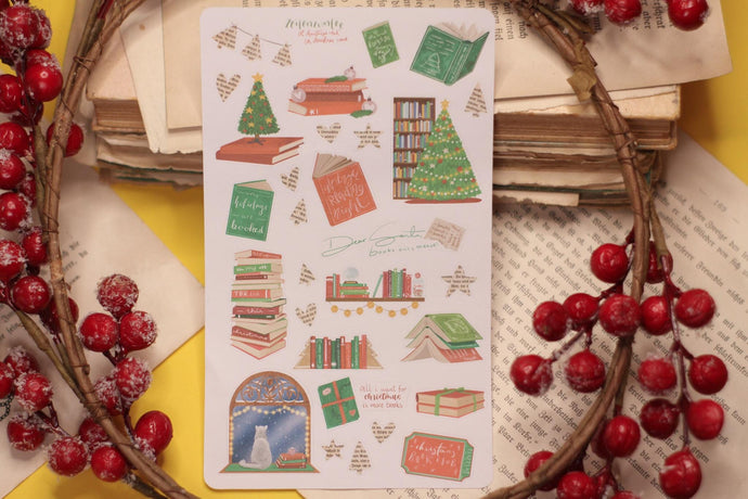Stickerbogen - Oh Christmas Read - Weihnachten - Bücher - Bullet Journal - Adventskalender befüllen - Briefe dekorieren - Penpal