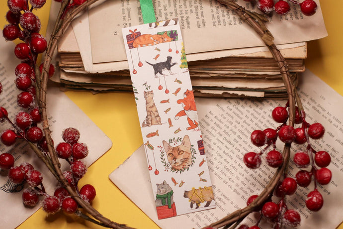 B-Ware: Lesezeichen - Weihnachtskatzen - Weihnachten - Katzen - Wichteln Adventskalender befüllen - Eigene Aquarell Illustration