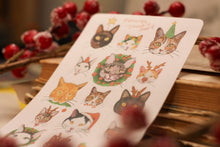 Lade das Bild in den Galerie-Viewer, Stickerbogen - Meine liebsten Katzen - dressed up - Weihnachten - Adventskalender befüllen - Bullet Journal - Eigene Illustrationen
