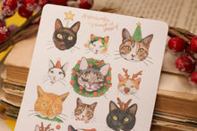 Lade das Bild in den Galerie-Viewer, Stickerbogen - Meine liebsten Katzen - dressed up - Weihnachten - Adventskalender befüllen - Bullet Journal - Eigene Illustrationen
