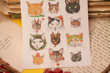 Lade das Bild in den Galerie-Viewer, Stickerbogen - Meine liebsten Katzen - dressed up - Weihnachten - Adventskalender befüllen - Bullet Journal - Eigene Illustrationen
