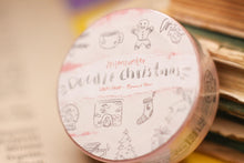 Lade das Bild in den Galerie-Viewer, Washi Tape - Christmas Doodle - Skizzierte Weihnachten - Lineart - Eigene Illustrationen - Adventskalender - Wichteln - 15mm x 10m
