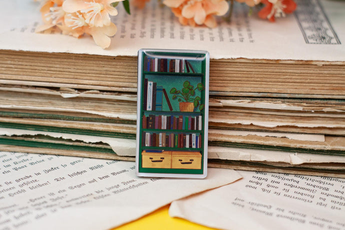 Kühlschrankmagnet - Bücherregal - Magnet für Leseratten - Eigene Illustration