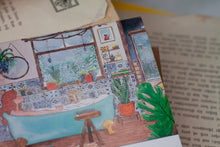 Lade das Bild in den Galerie-Viewer, Klappkarte - Badezimmermädchen - Gönn dir eine Pause - Eigene Illustration - Mit Umschlag

