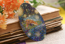 Lade das Bild in den Galerie-Viewer, Vinyl Sticker - Fuchs am Wasser - Handgemalte Illustration - Glitzer Aufkleber

