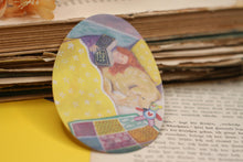 Lade das Bild in den Galerie-Viewer, Vinyl Sticker - Frau mit Hund lesend - Aufkleber mit Golden Retriever und Leseratte - Handgemalte Illustration
