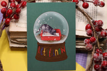 Lade das Bild in den Galerie-Viewer, Postkarte - Let it snow - Weihnachtskarte Katzenklo - Katzentoilette Graue Katze - Lustige Karte Weihnachten - Eigene Illustration
