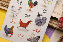 Lade das Bild in den Galerie-Viewer, Postkarte - Hühner Weihnachten - Weihnachtshühner - Weihnachtskarte mit Huhn - Eigene Illustration
