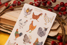 Lade das Bild in den Galerie-Viewer, Stickerbogen - Weihnachtshühner - Hühner Weihnachten - Aufkleber Geschenke - Bullet Journal - Eigene Illustrationen
