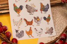 Lade das Bild in den Galerie-Viewer, Stickerbogen - Weihnachtshühner - Hühner Weihnachten - Aufkleber Geschenke - Bullet Journal - Eigene Illustrationen
